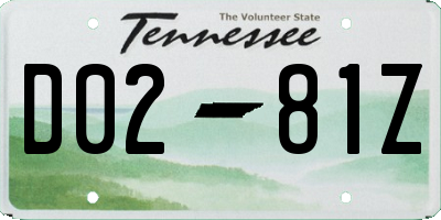 TN license plate D0281Z