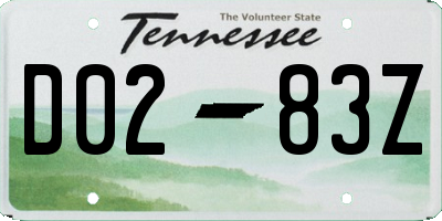 TN license plate D0283Z