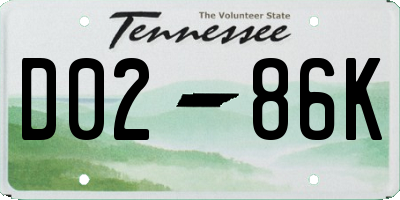TN license plate D0286K