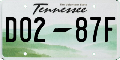 TN license plate D0287F