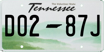 TN license plate D0287J