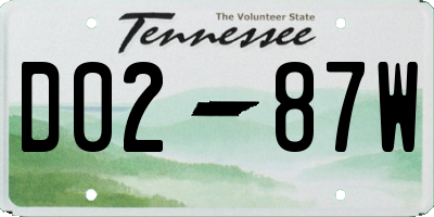 TN license plate D0287W