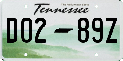TN license plate D0289Z