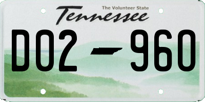 TN license plate D0296O