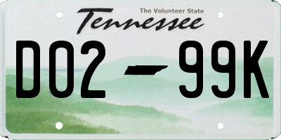 TN license plate D0299K