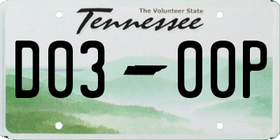 TN license plate D0300P