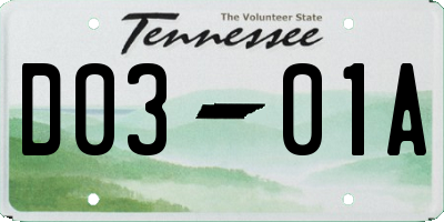 TN license plate D0301A