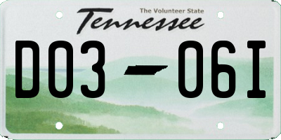 TN license plate D0306I