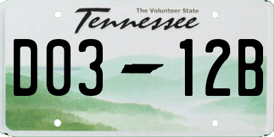 TN license plate D0312B
