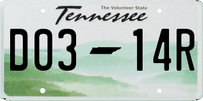TN license plate D0314R