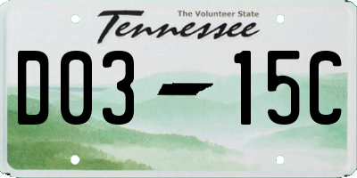TN license plate D0315C