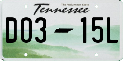 TN license plate D0315L