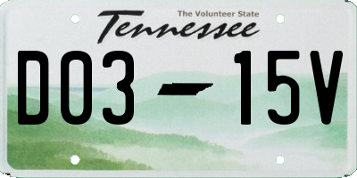 TN license plate D0315V
