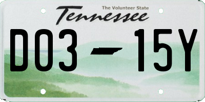 TN license plate D0315Y