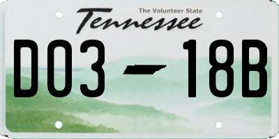 TN license plate D0318B