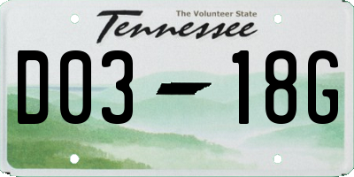 TN license plate D0318G
