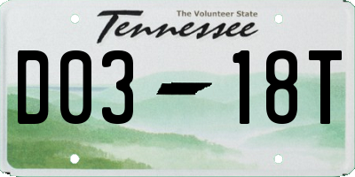 TN license plate D0318T