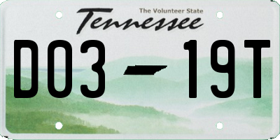 TN license plate D0319T
