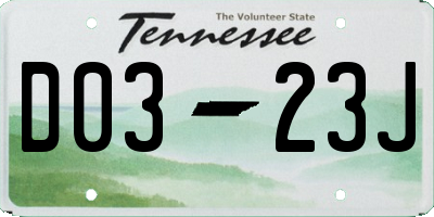TN license plate D0323J