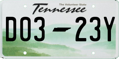 TN license plate D0323Y