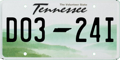 TN license plate D0324I