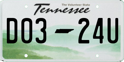 TN license plate D0324U