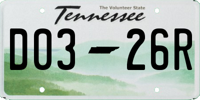 TN license plate D0326R