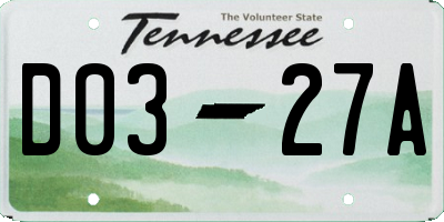 TN license plate D0327A