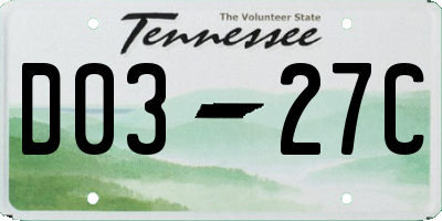 TN license plate D0327C