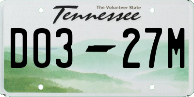 TN license plate D0327M