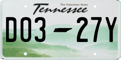 TN license plate D0327Y