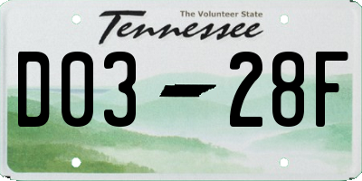 TN license plate D0328F