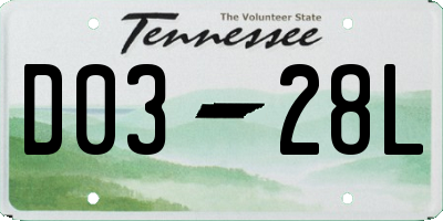 TN license plate D0328L