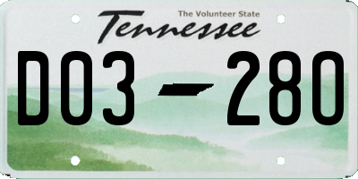 TN license plate D0328O