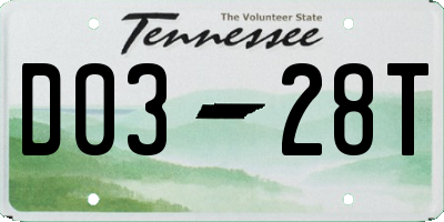 TN license plate D0328T