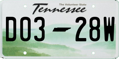 TN license plate D0328W