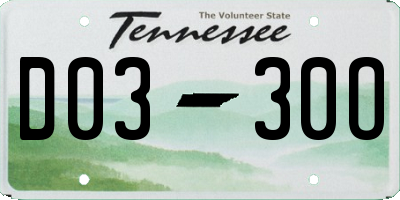 TN license plate D0330O