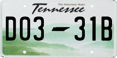 TN license plate D0331B