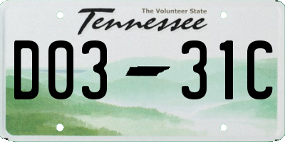 TN license plate D0331C