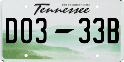 TN license plate D0333B