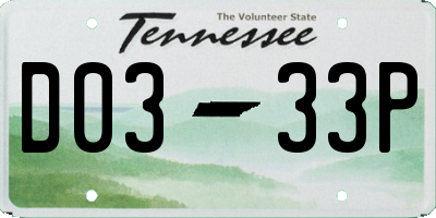 TN license plate D0333P