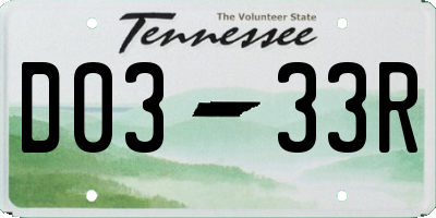TN license plate D0333R