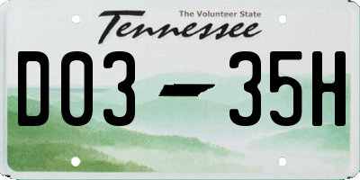 TN license plate D0335H