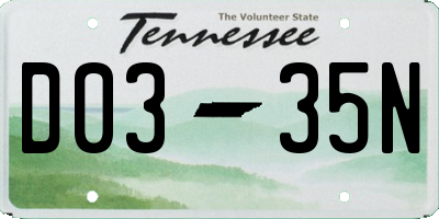TN license plate D0335N