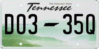 TN license plate D0335Q