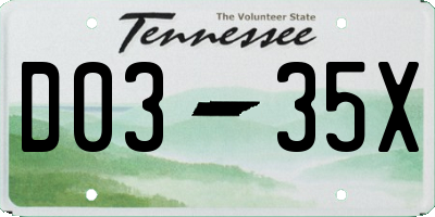 TN license plate D0335X