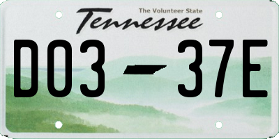 TN license plate D0337E