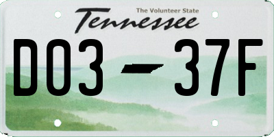 TN license plate D0337F