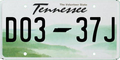TN license plate D0337J