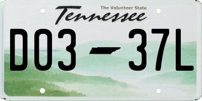 TN license plate D0337L